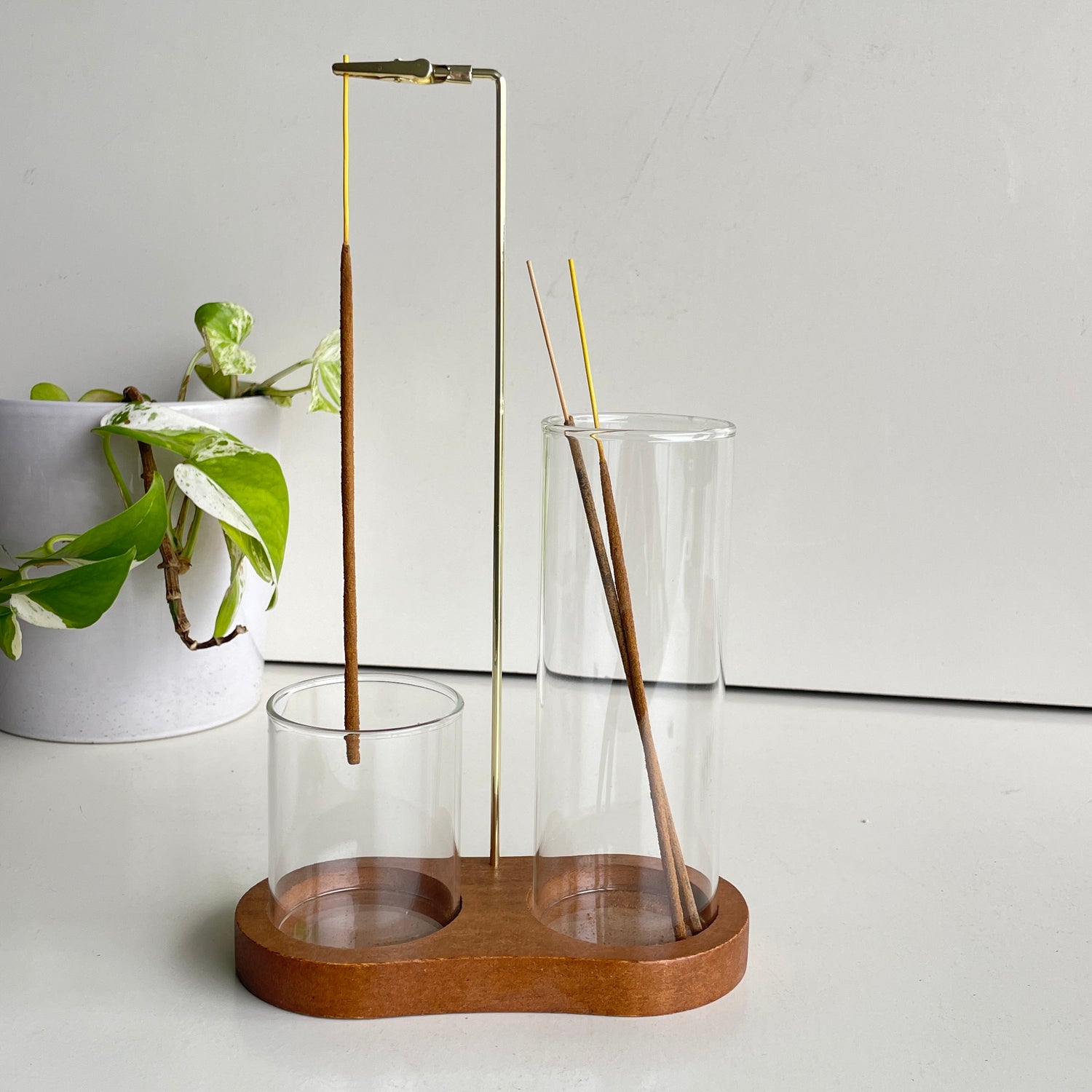 Glass 2 in 1 Incense Holder And Burner Dark