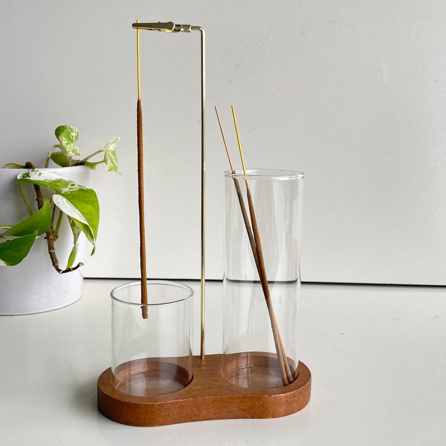Glass 2 in 1 Incense Holder And Burner Dark