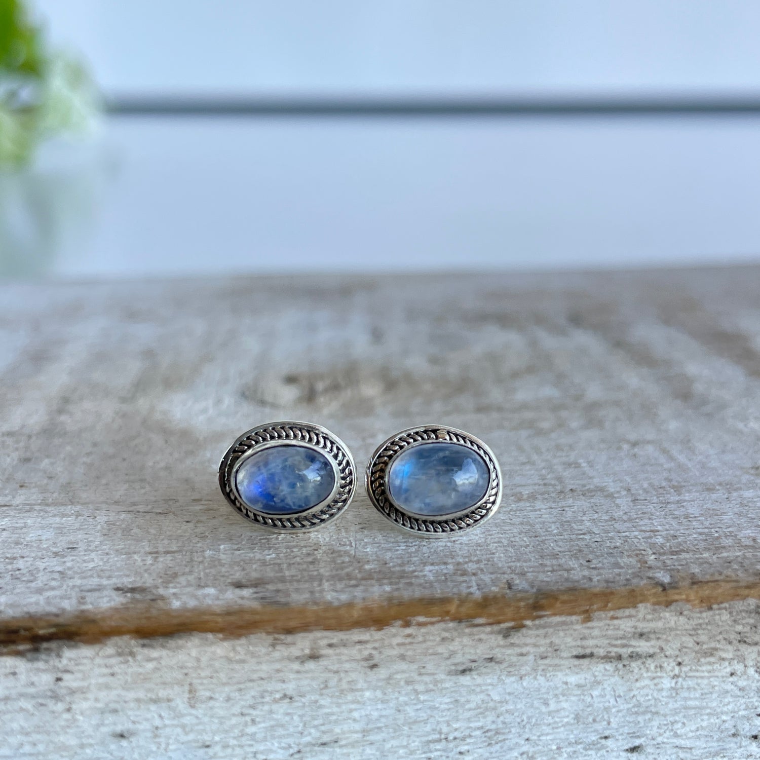 Moonstone Oval Studs 03
