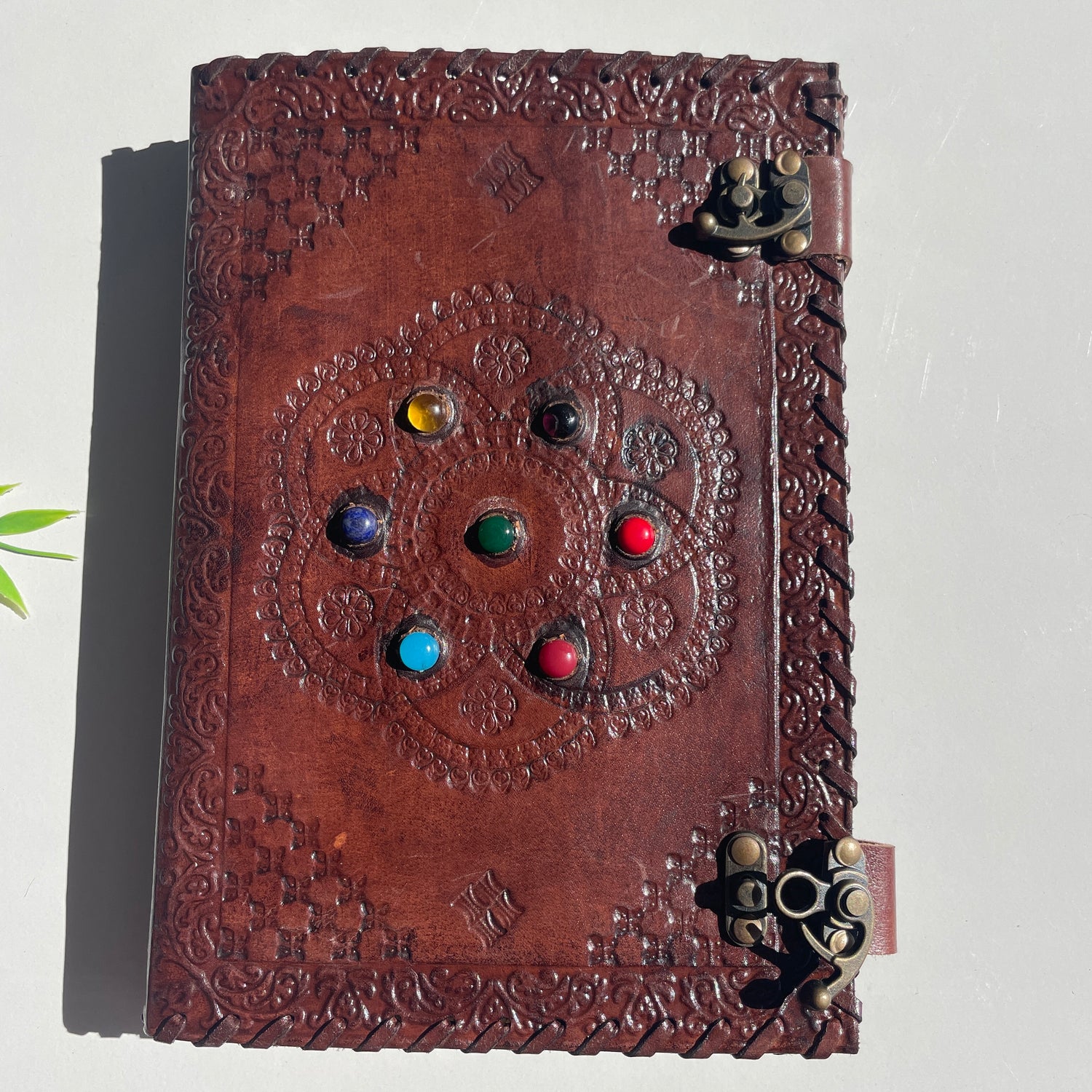 Flower Of Life Chakra Leather Book