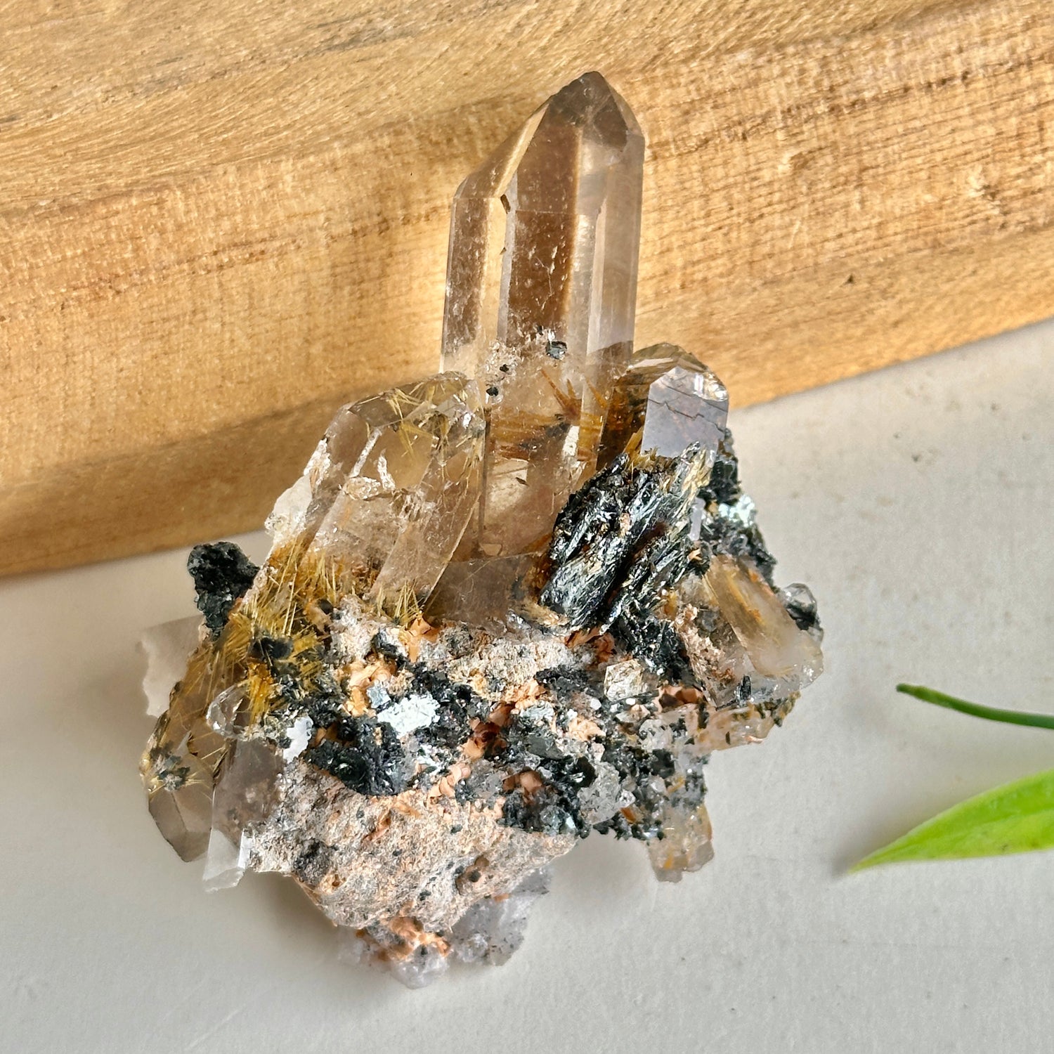 Smoky Quartz Cluster W/ Rutile 81g High Quality