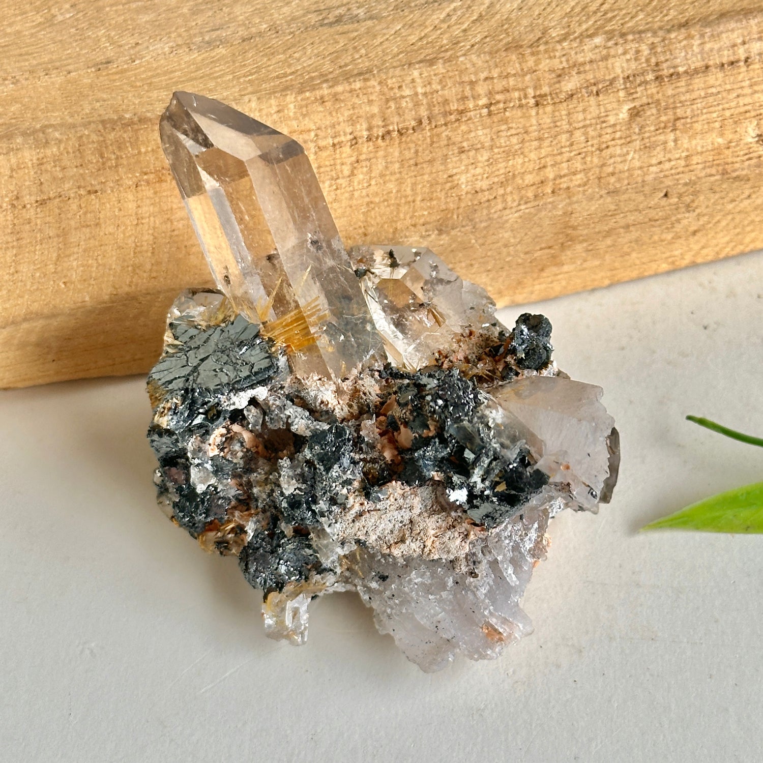 Smoky Quartz Cluster W/ Rutile 81g High Quality