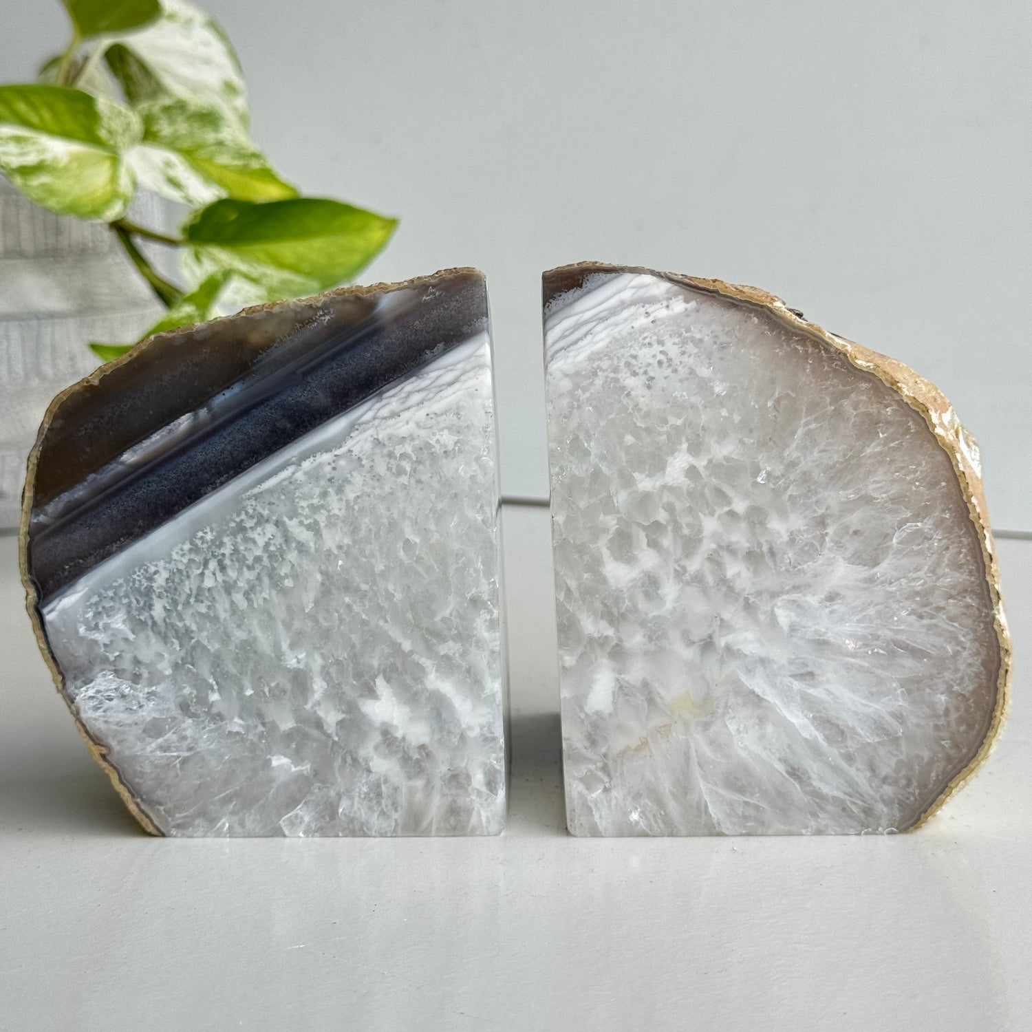 Natural Agate Bookend Pair 10