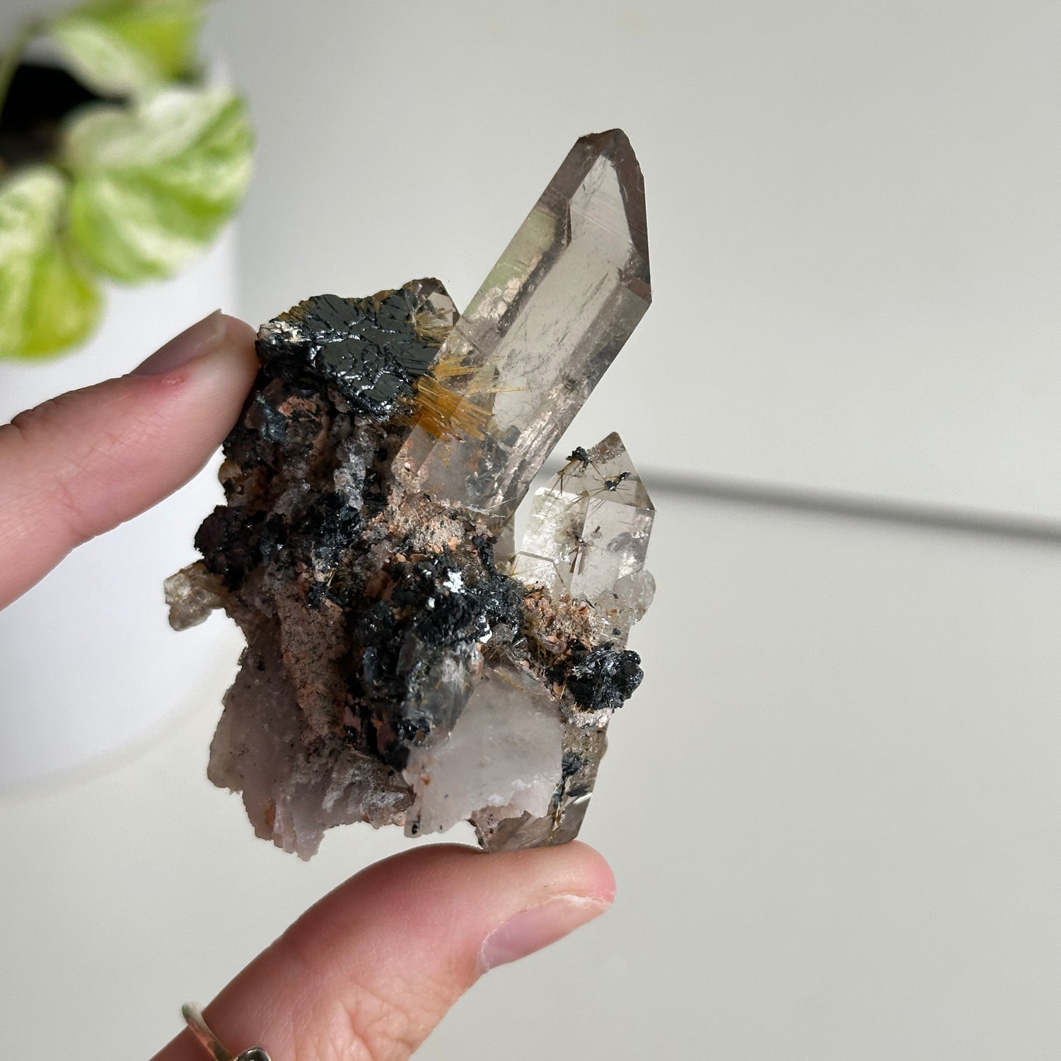Smoky Quartz Cluster W/ Rutile 81g High Quality