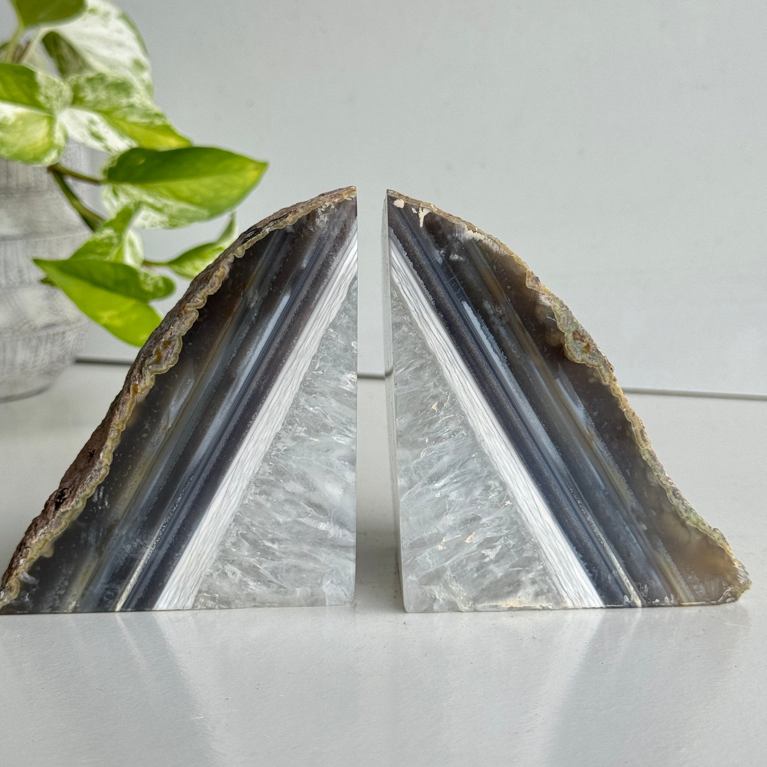 Natural Agate Bookend Pair 10