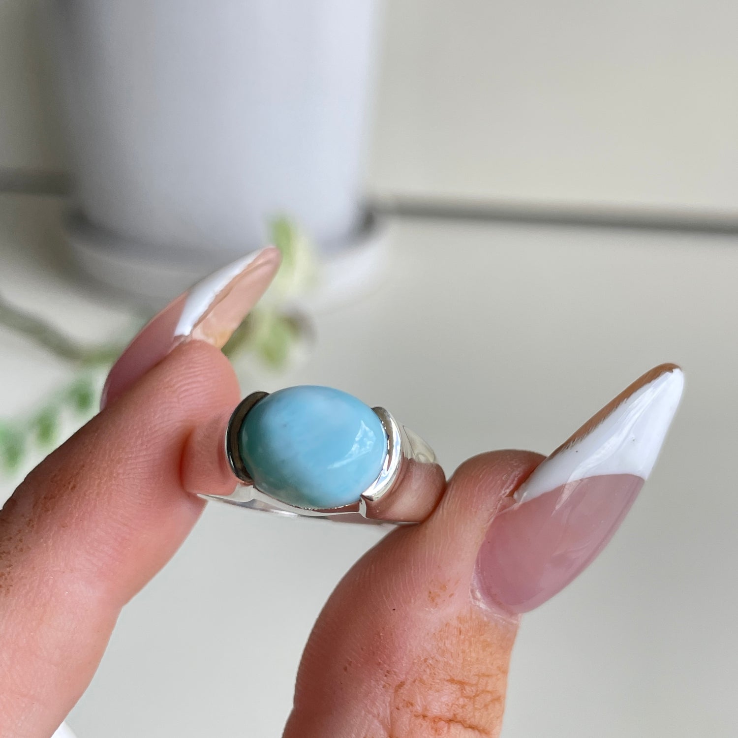 Larimar Oval Ring Sz8