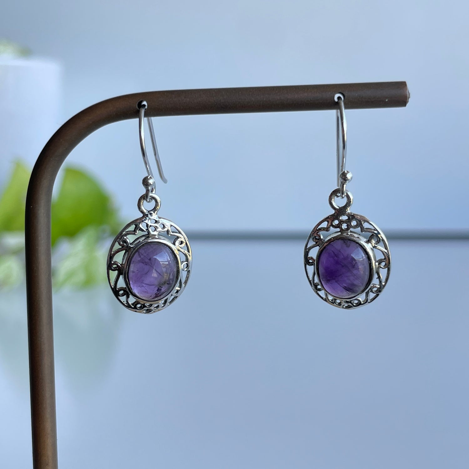 Amethyst Oval Earrings