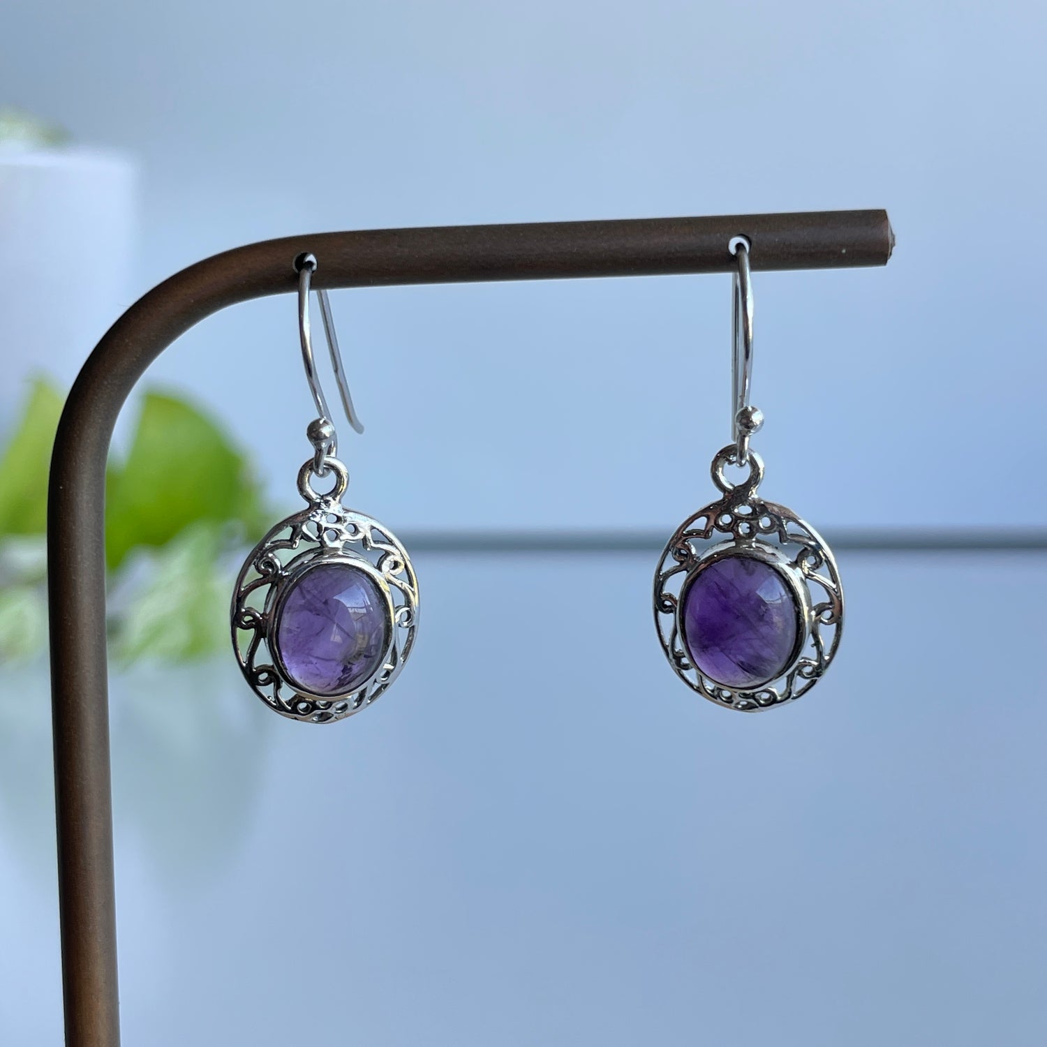 Amethyst Oval Earrings