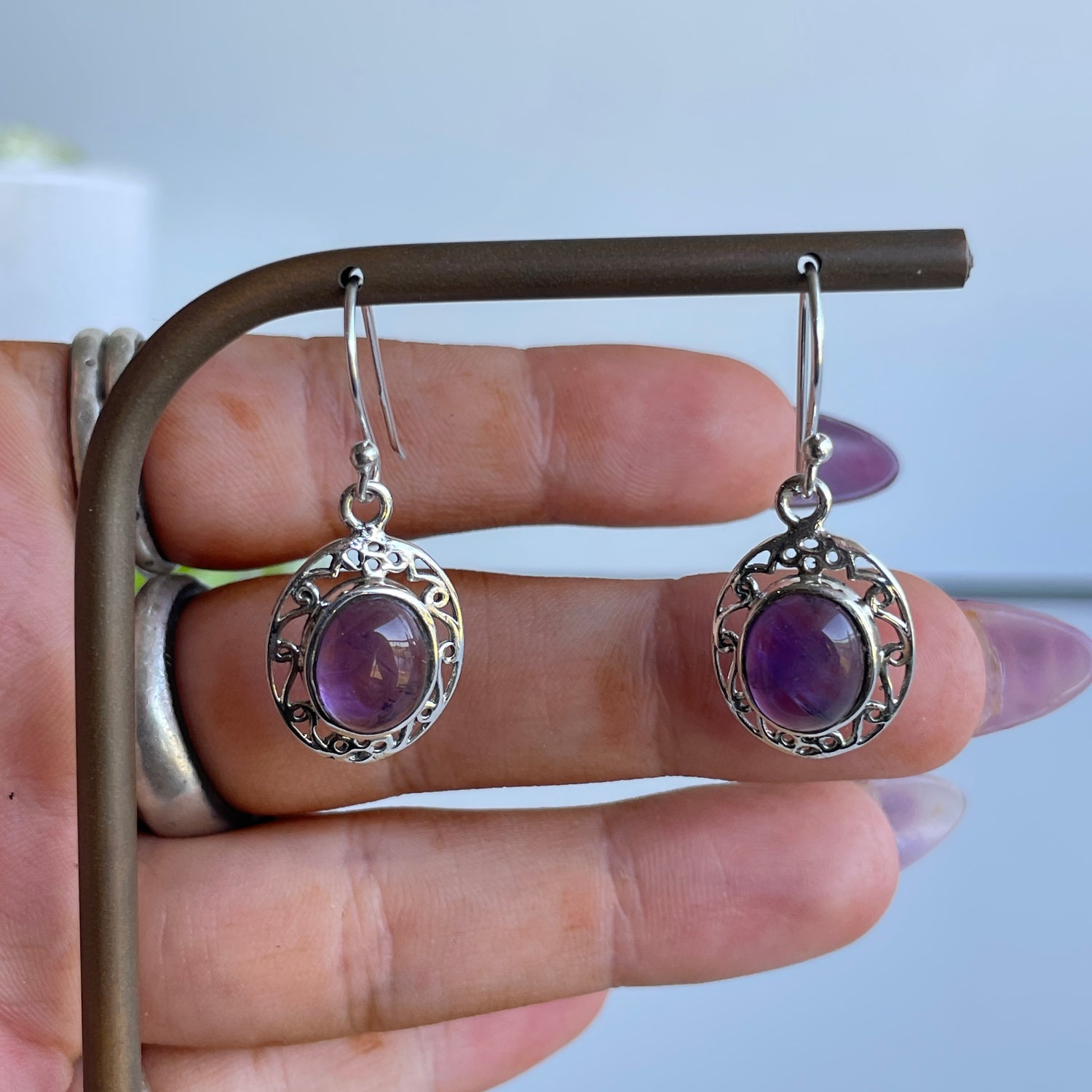 Amethyst Oval Earrings