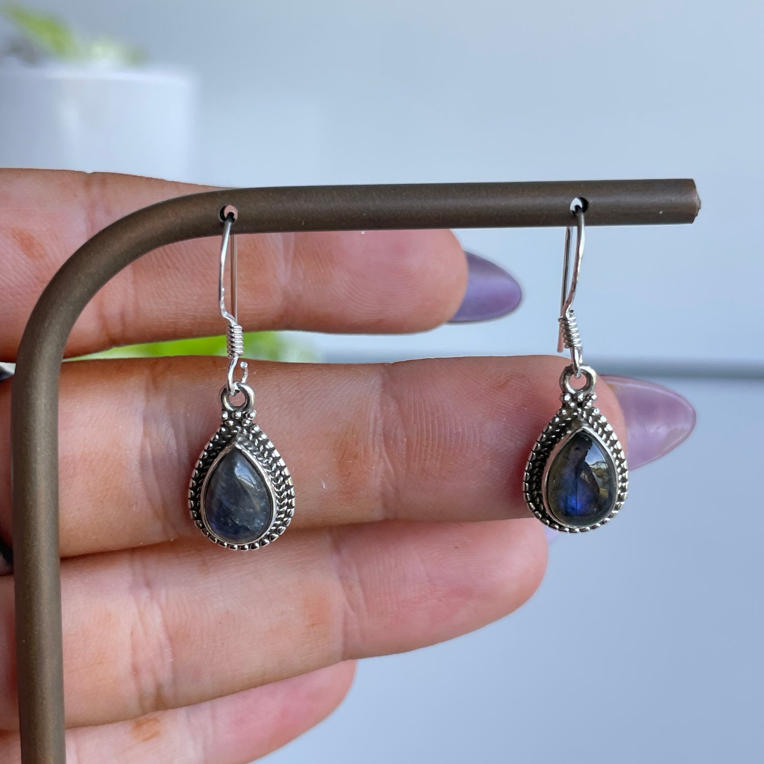 Labradorite Teardrop Earrings