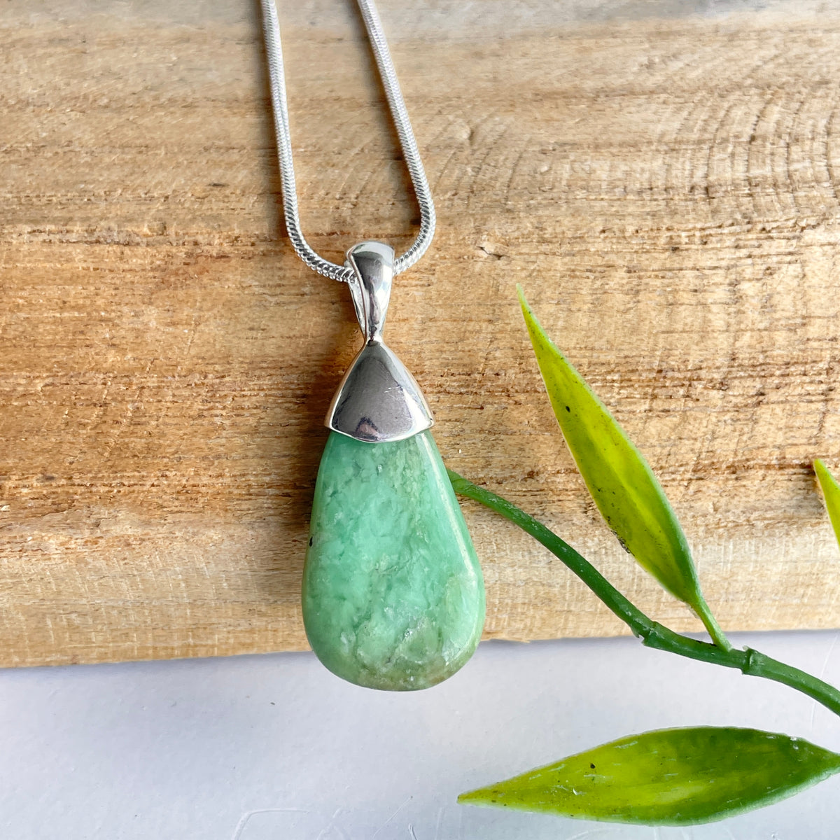 Chrysoprase Teardrop Pendant