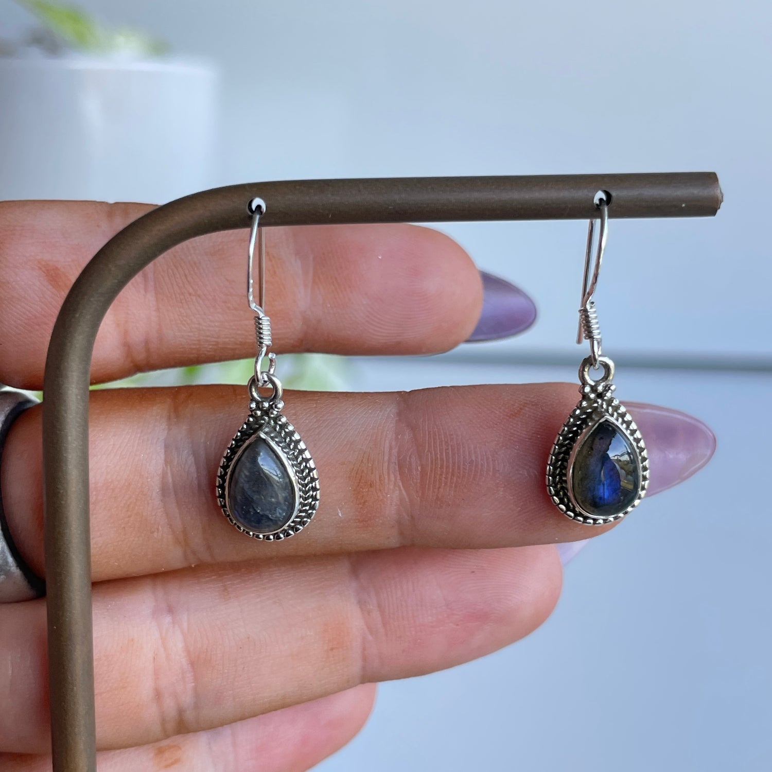 Labradorite Teardrop Earrings