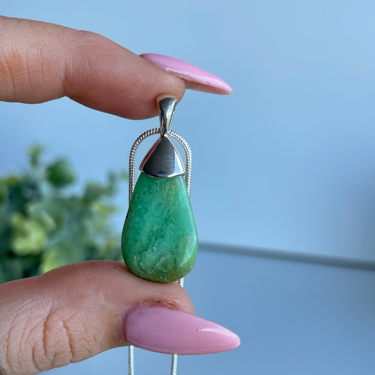 Chrysoprase Teardrop Pendant