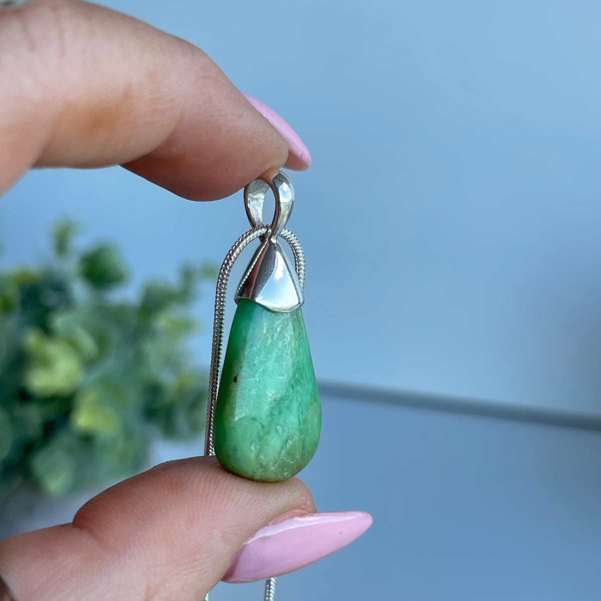 Chrysoprase Teardrop Pendant
