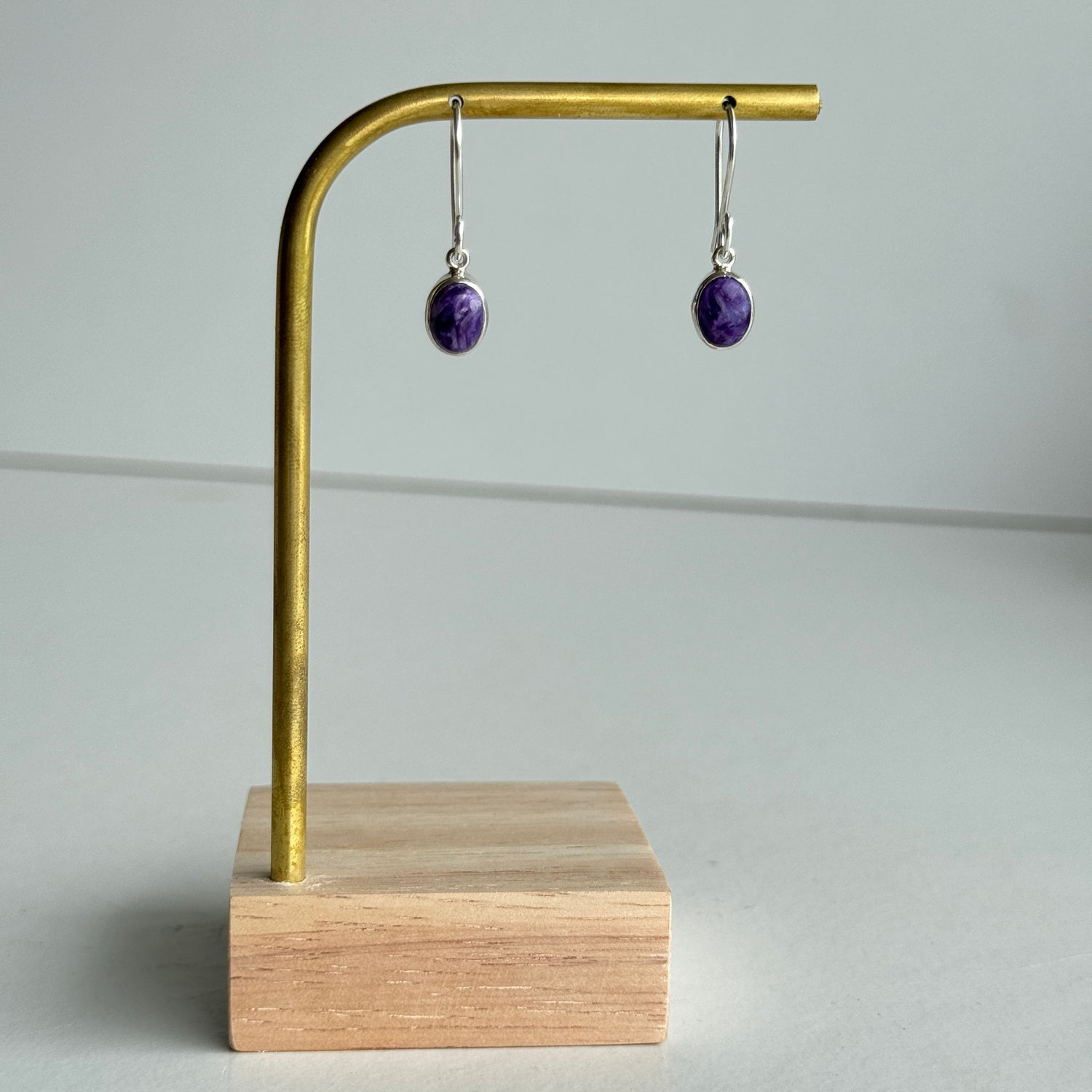 Charoite Oval Earrings 016