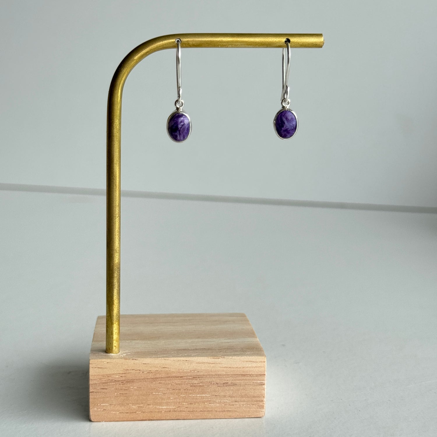 Charoite Oval Earrings 016