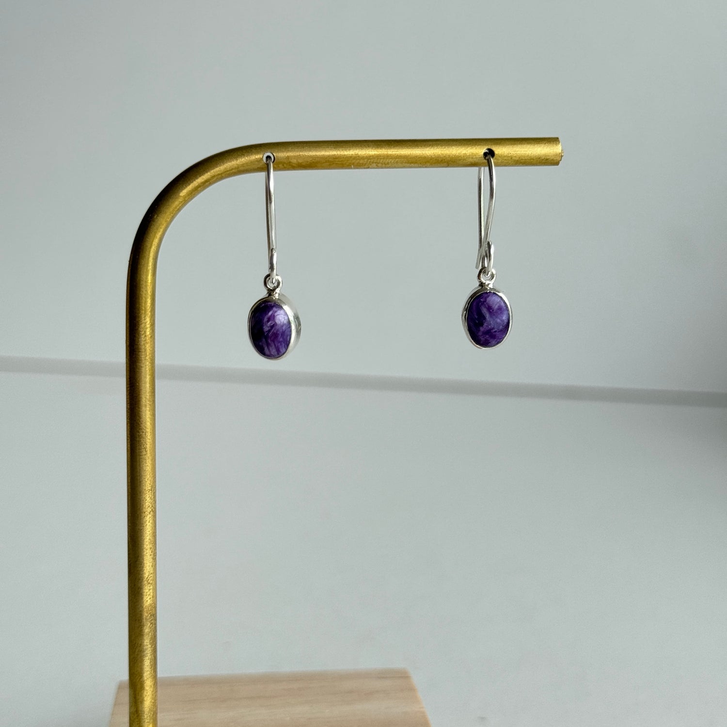 Charoite Oval Earrings 016