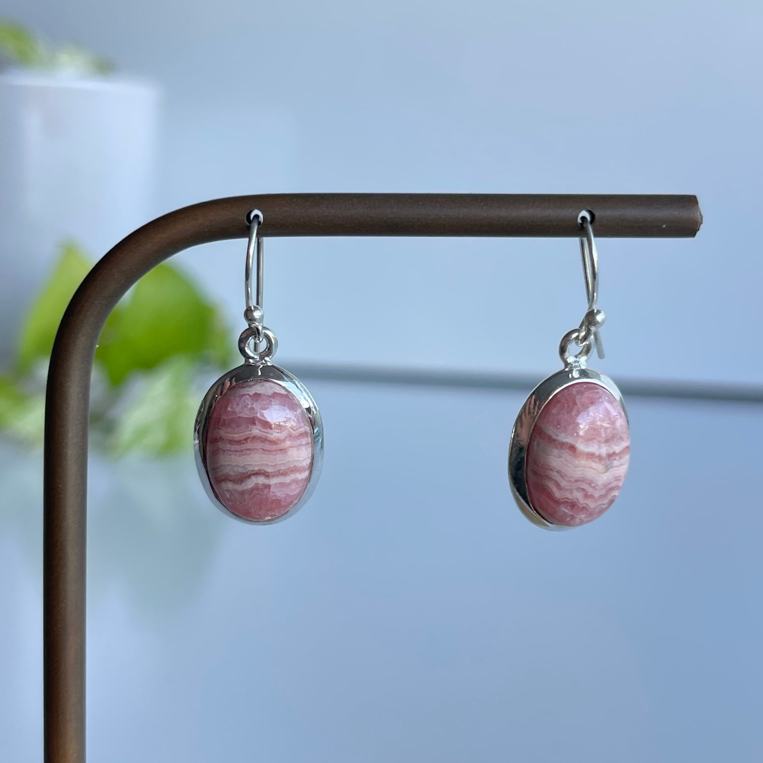 Rhodochrosite Oval Earrings