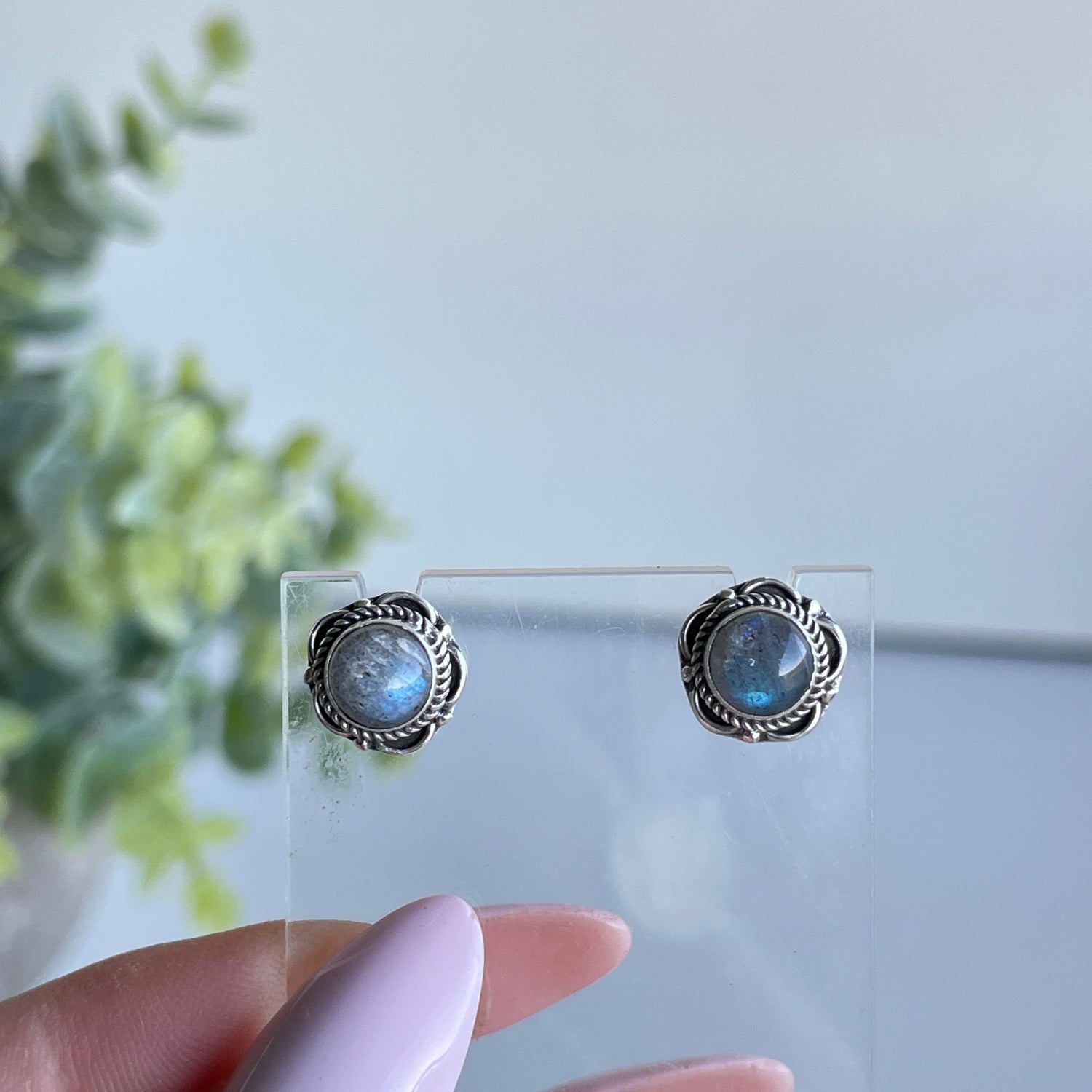 Labradorite Round Stud Earrings
