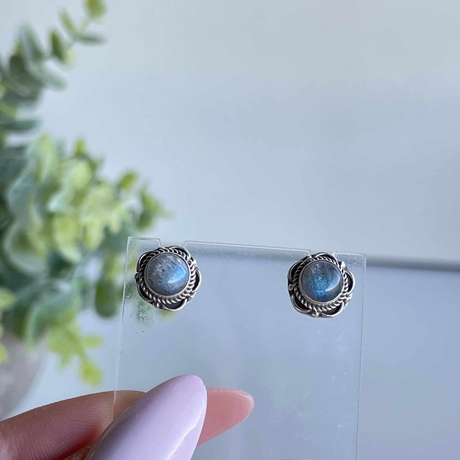 Labradorite Round Stud Earrings