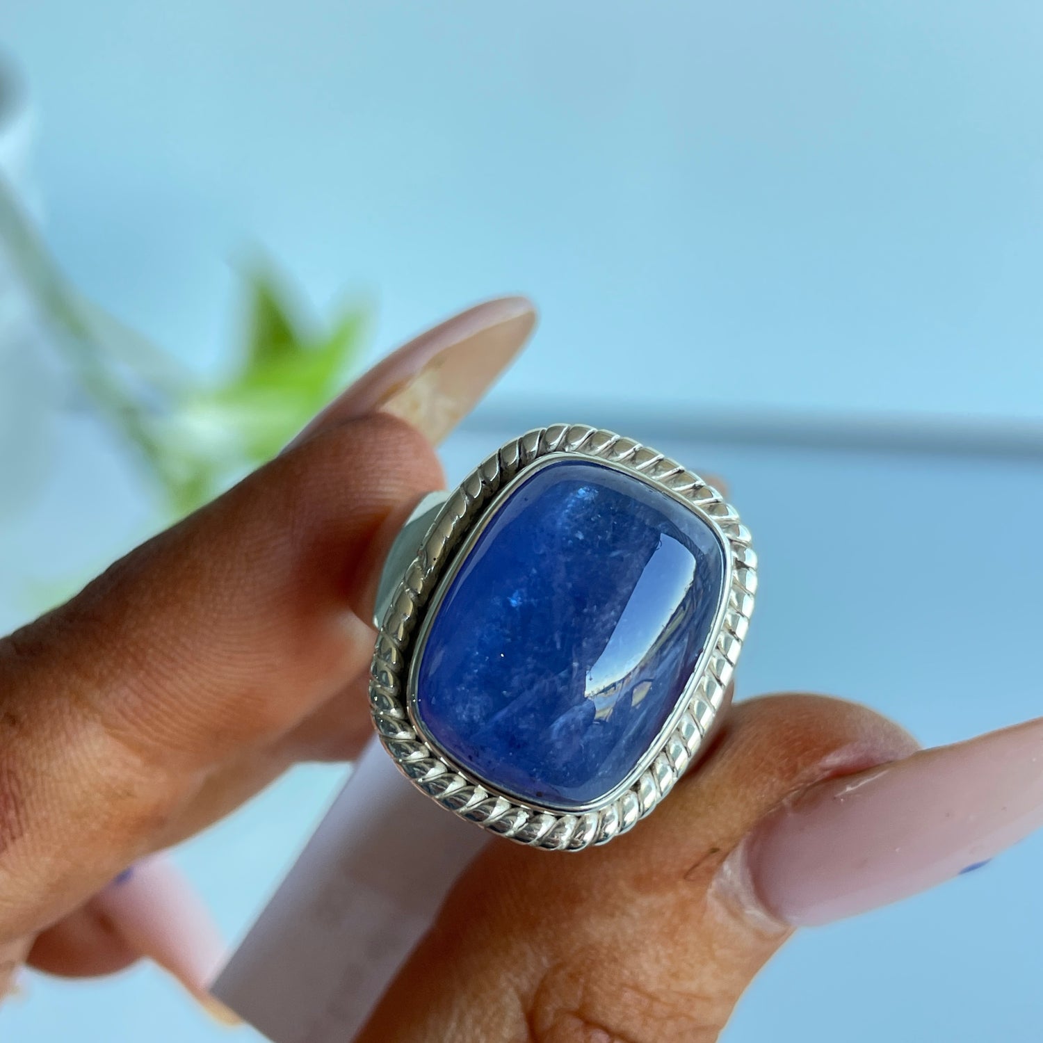 Tanzanite Rectangle Ring Sz9