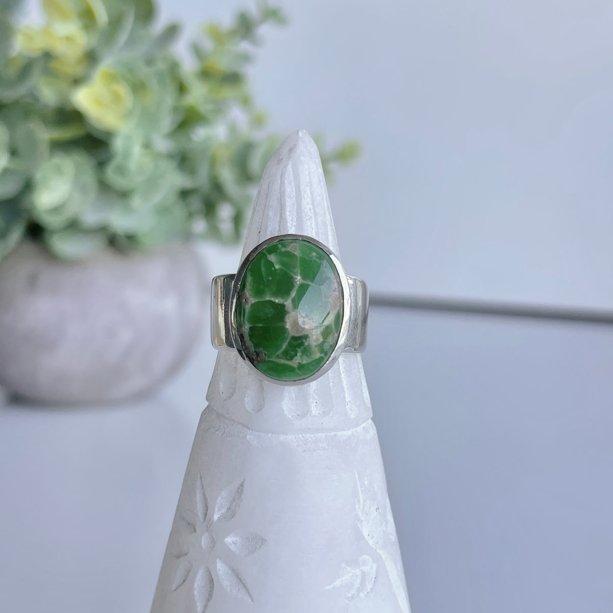 Variscite Oval Ring Sz7