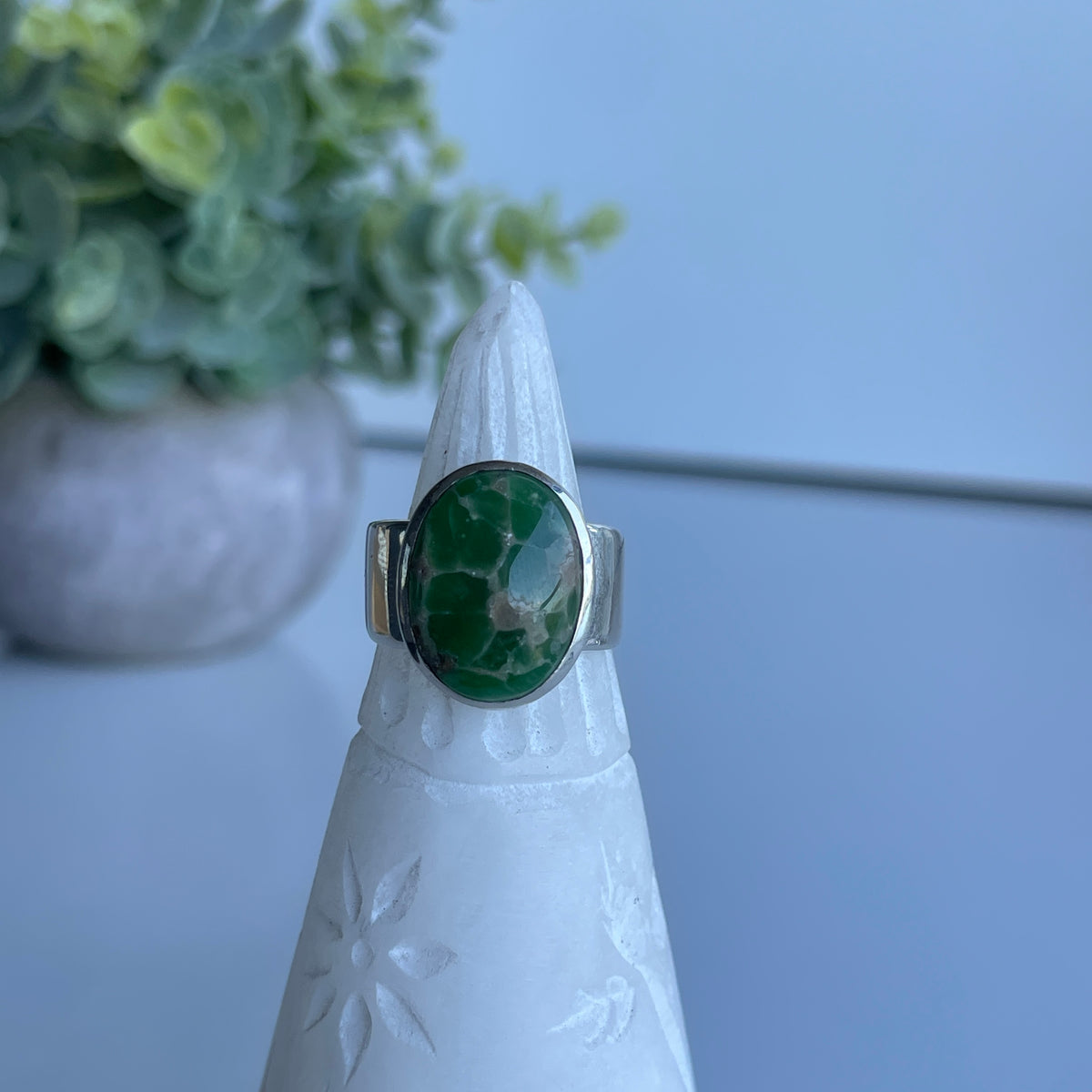 Variscite Oval Ring Sz7