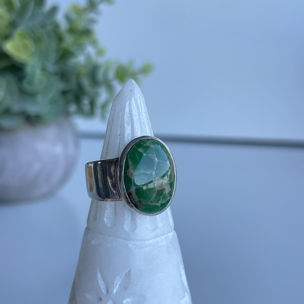 Variscite Oval Ring Sz7