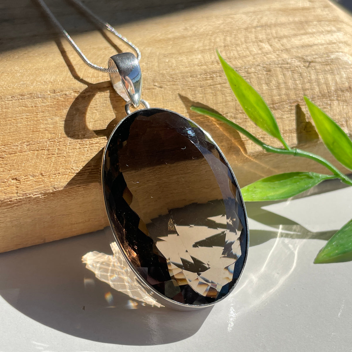 Smoky Quartz Oval Pendant