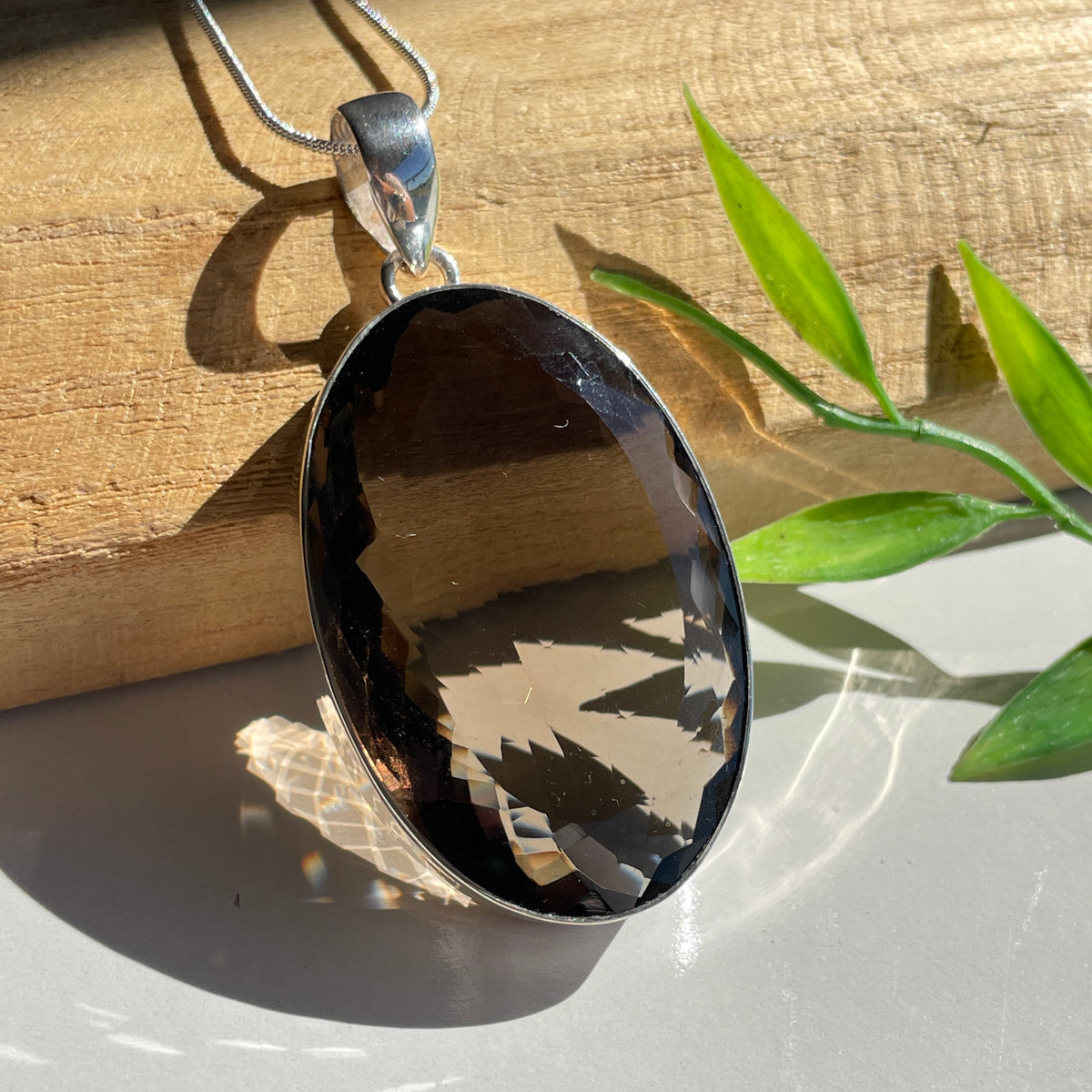 Smoky Quartz Oval Pendant