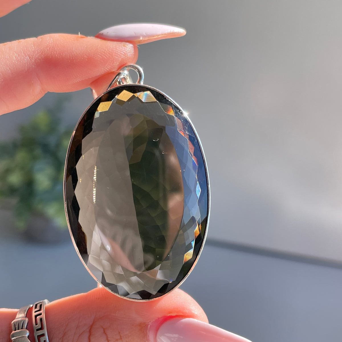 Smoky Quartz Oval Pendant