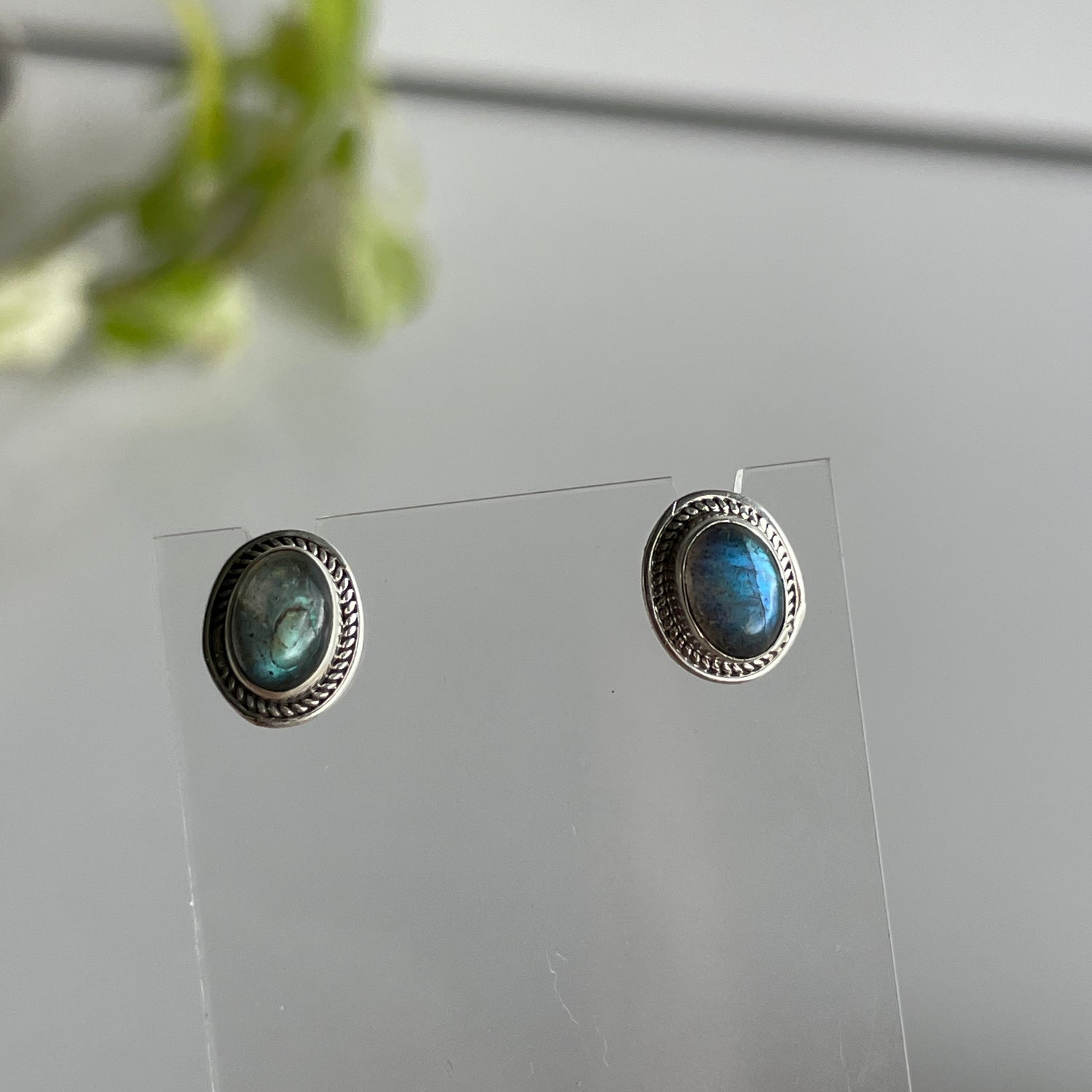 Labradorite Oval Studs