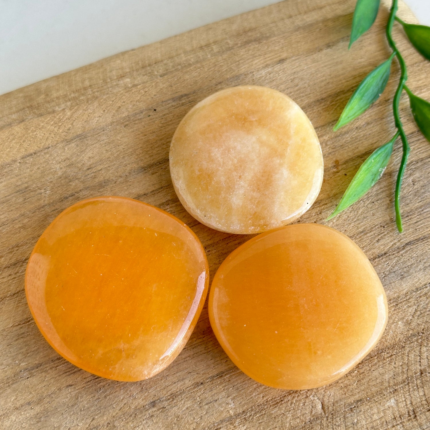 Orange Calcite Flat Stone XL Bra Buddy