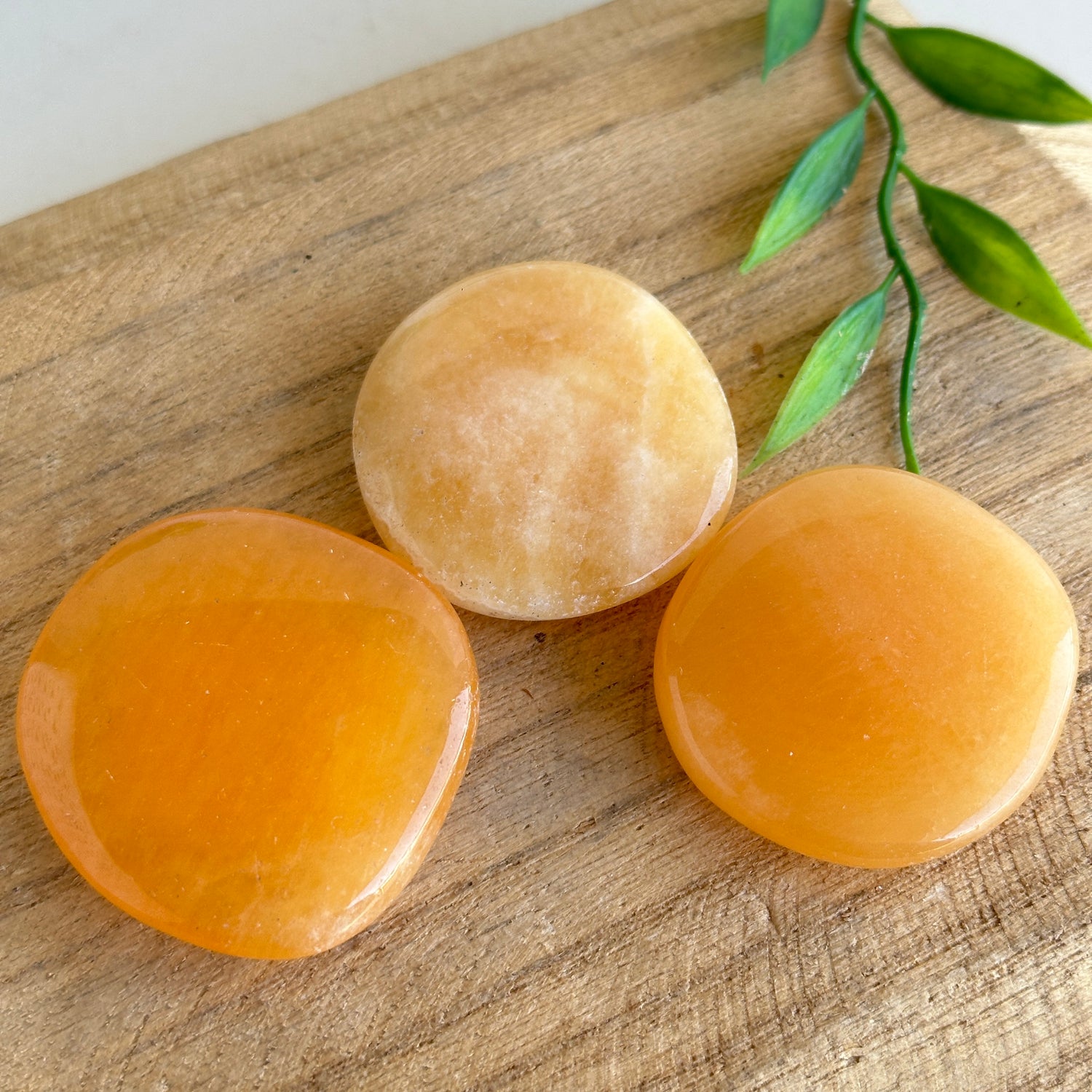 Orange Calcite Flat Stone XL Bra Buddy