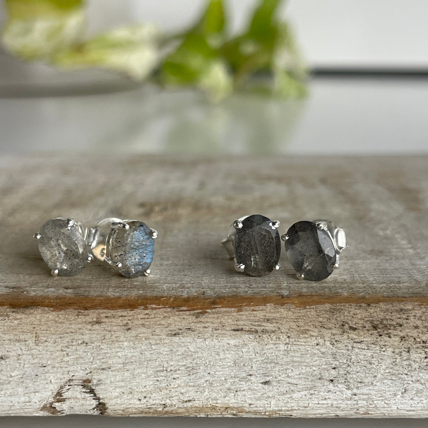 Labradorite Oval Studs