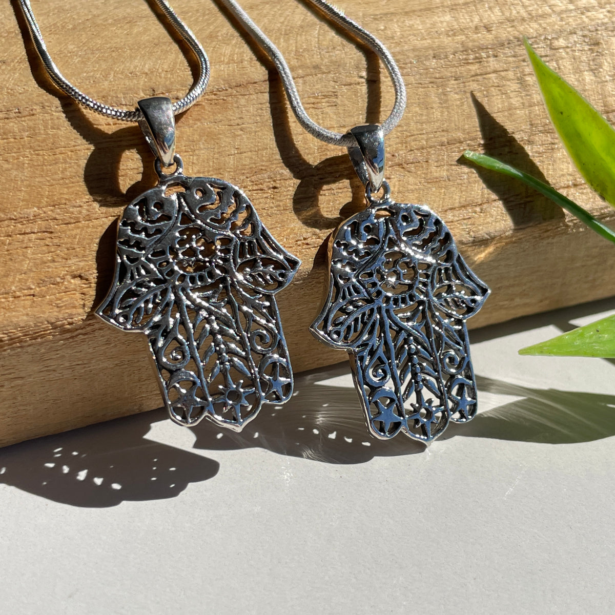Silver Hamsa Hand Pendant