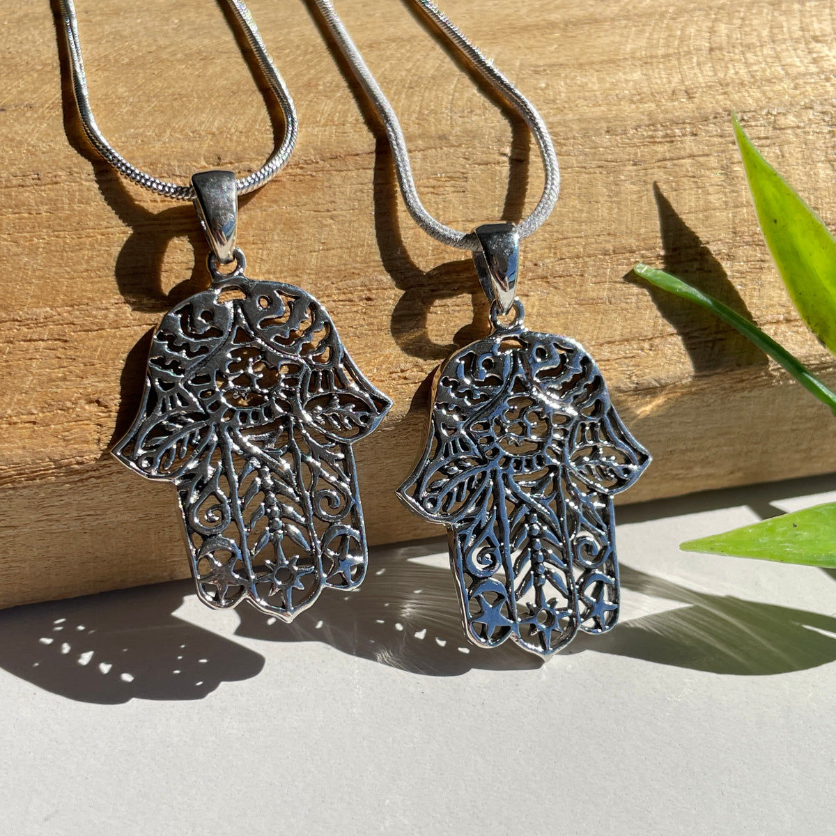 Silver Hamsa Hand Pendant
