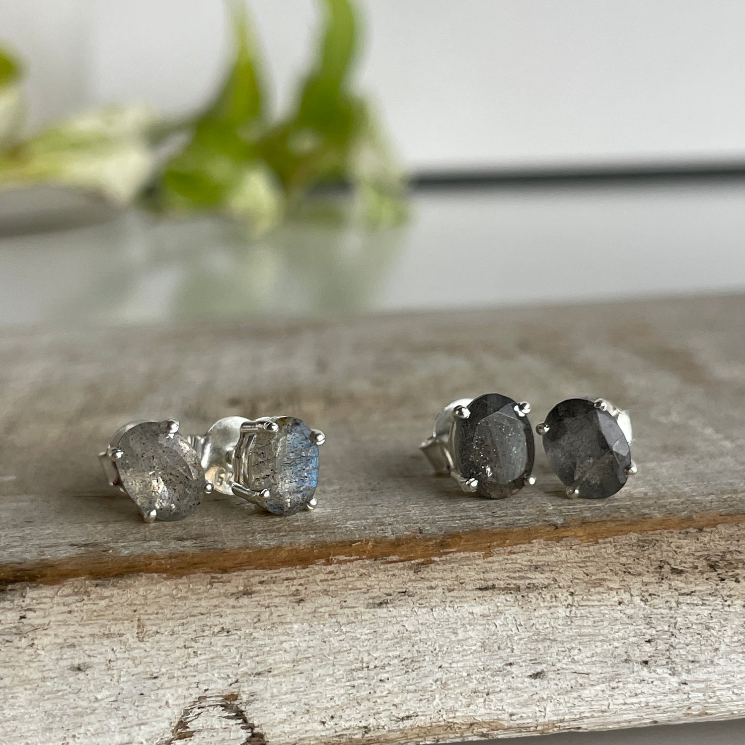 Labradorite Oval Studs