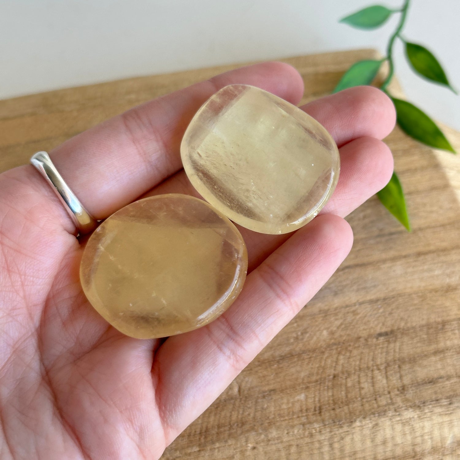 Honey Calcite Flat Stone XL Bra Buddy