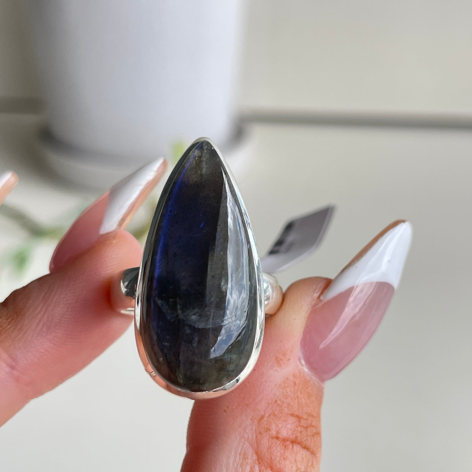 Labradorite Teardrop Ring Sz9
