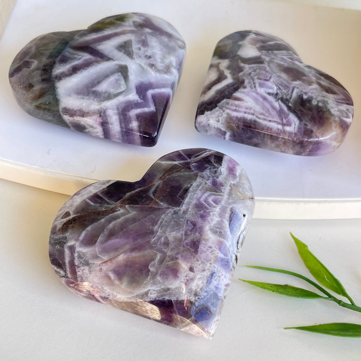 Chevron Amethyst Heart Medium