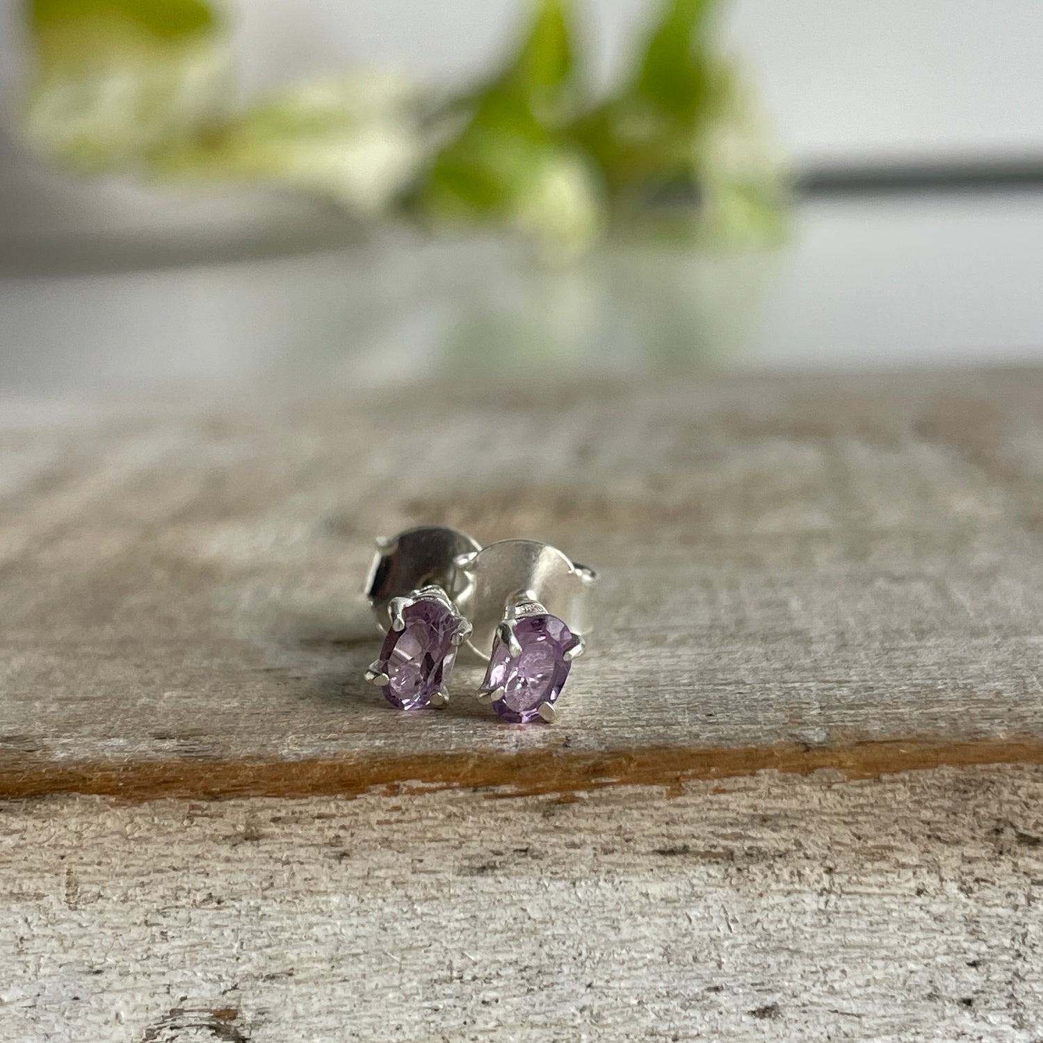 Amethyst Oval Studs