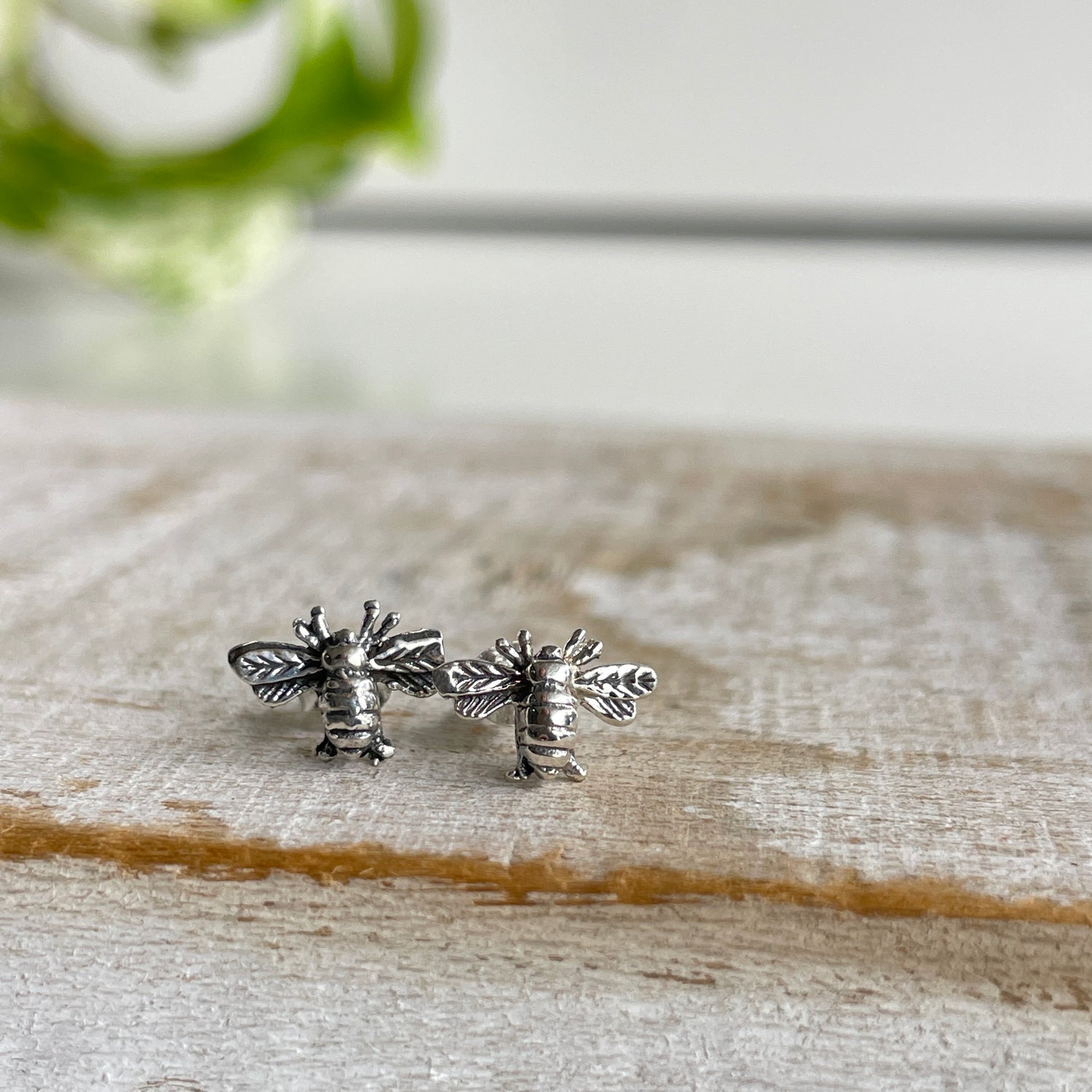 Silver Bee Stud Earrings