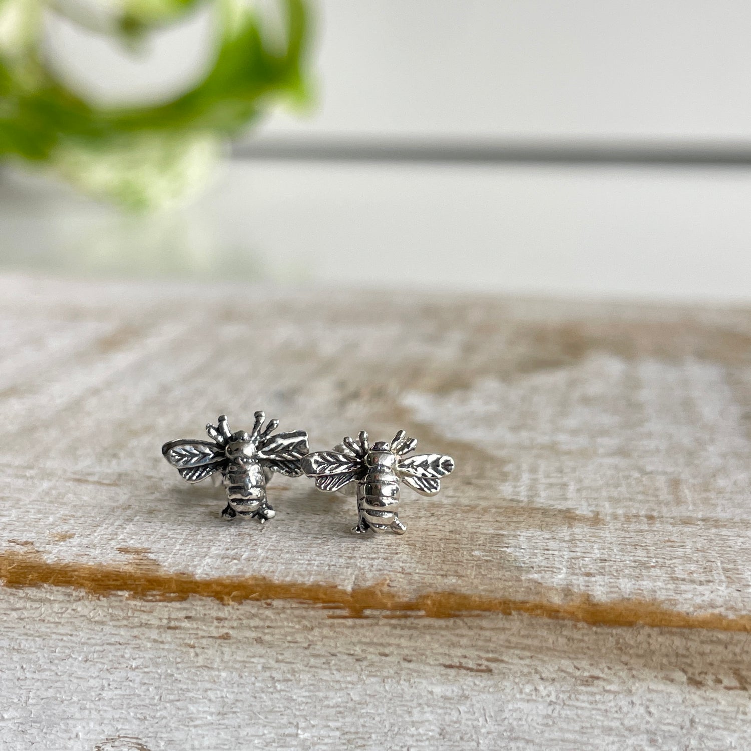 Silver Bee Stud Earrings