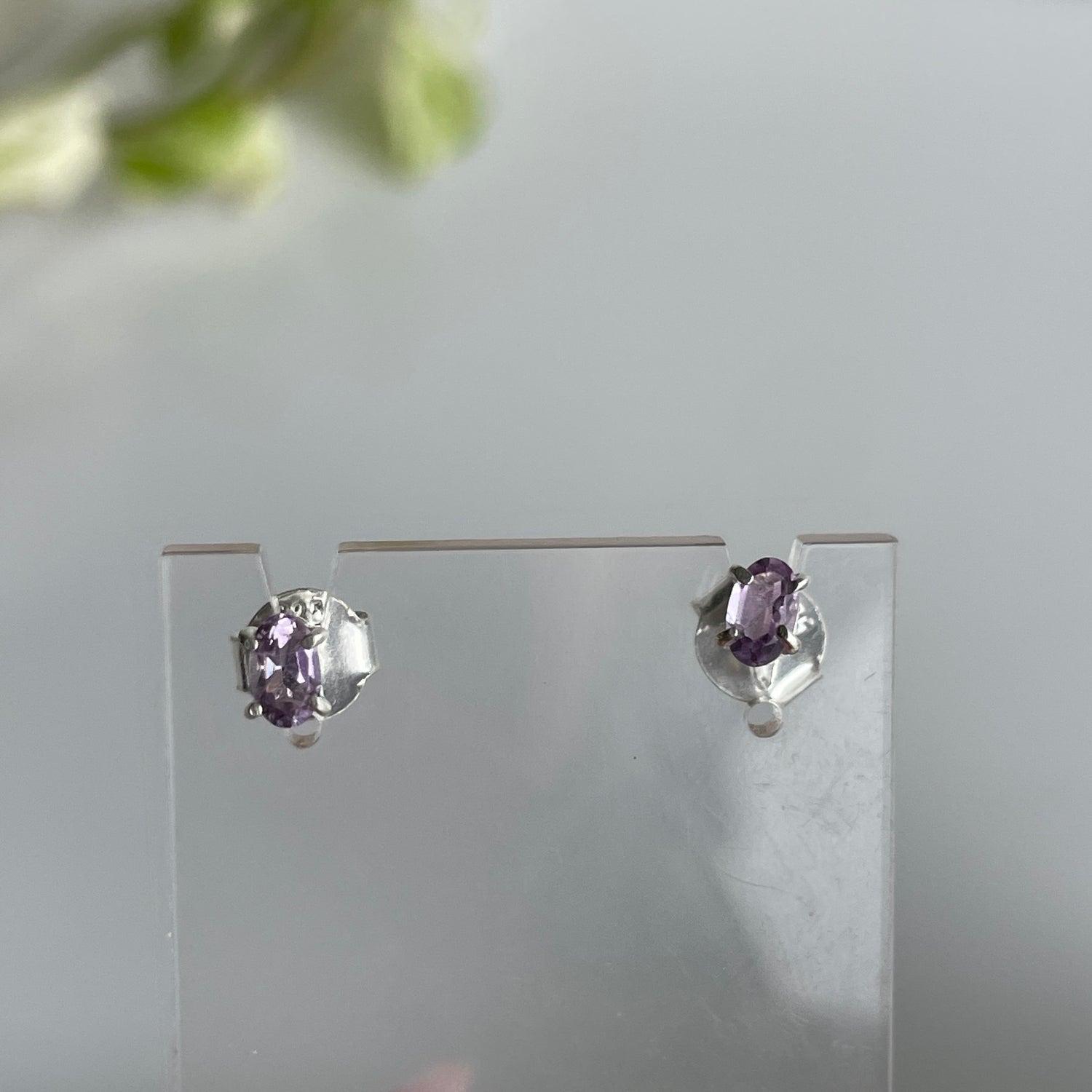 Amethyst Oval Studs