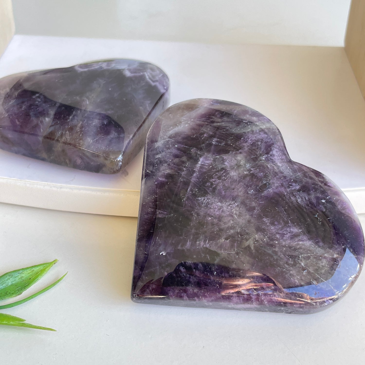 Chevron Amethyst Heart Large