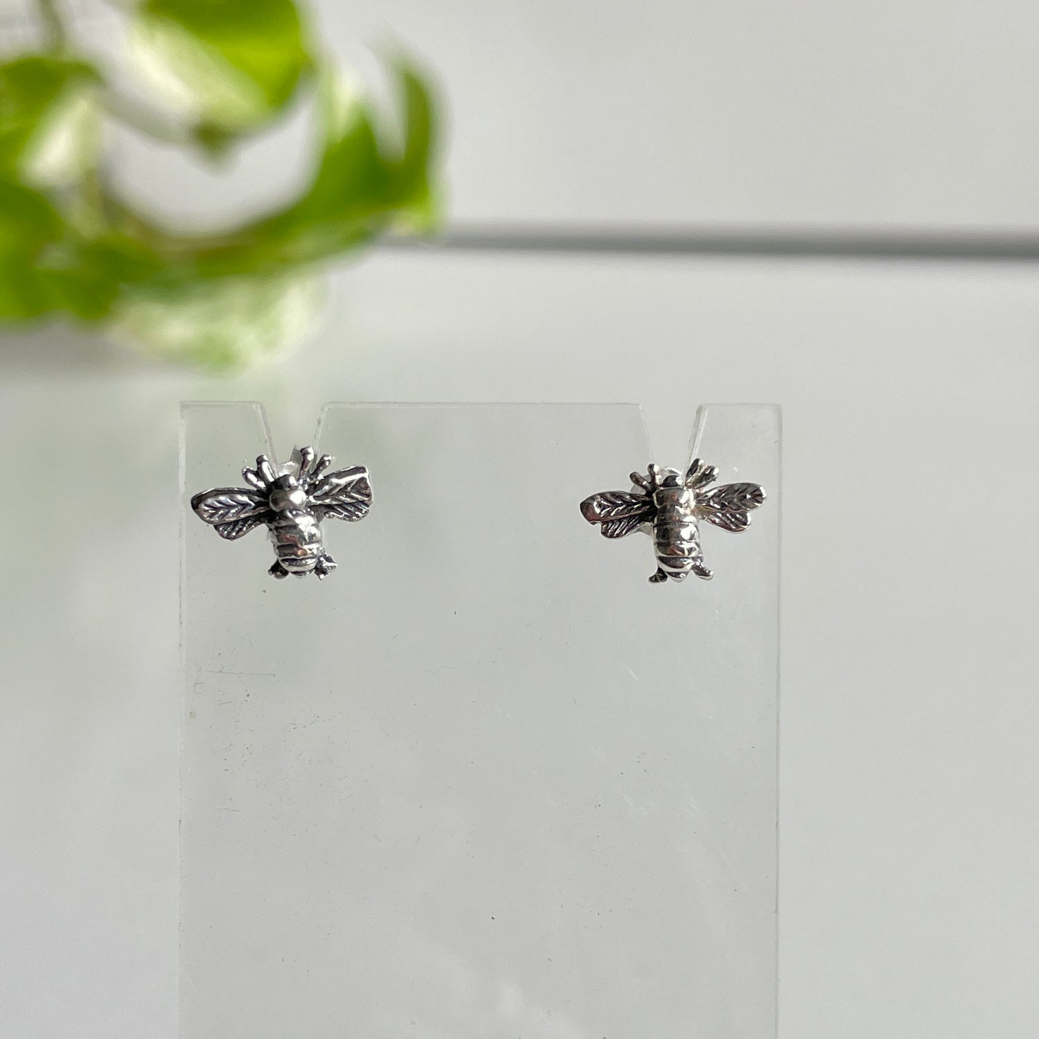 Silver Bee Stud Earrings
