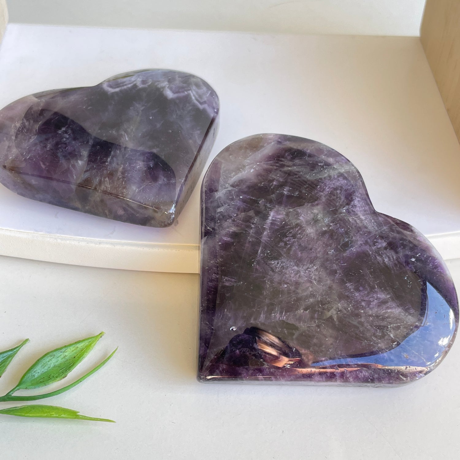 Chevron Amethyst Heart Large