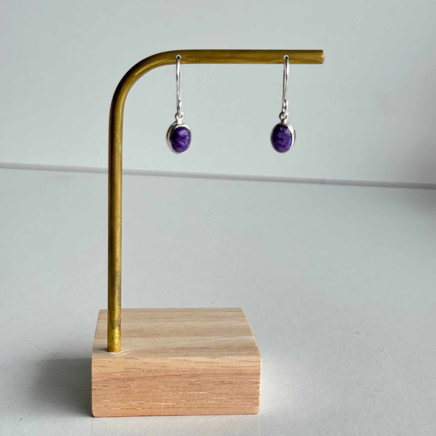 Charoite Oval Earrings 019