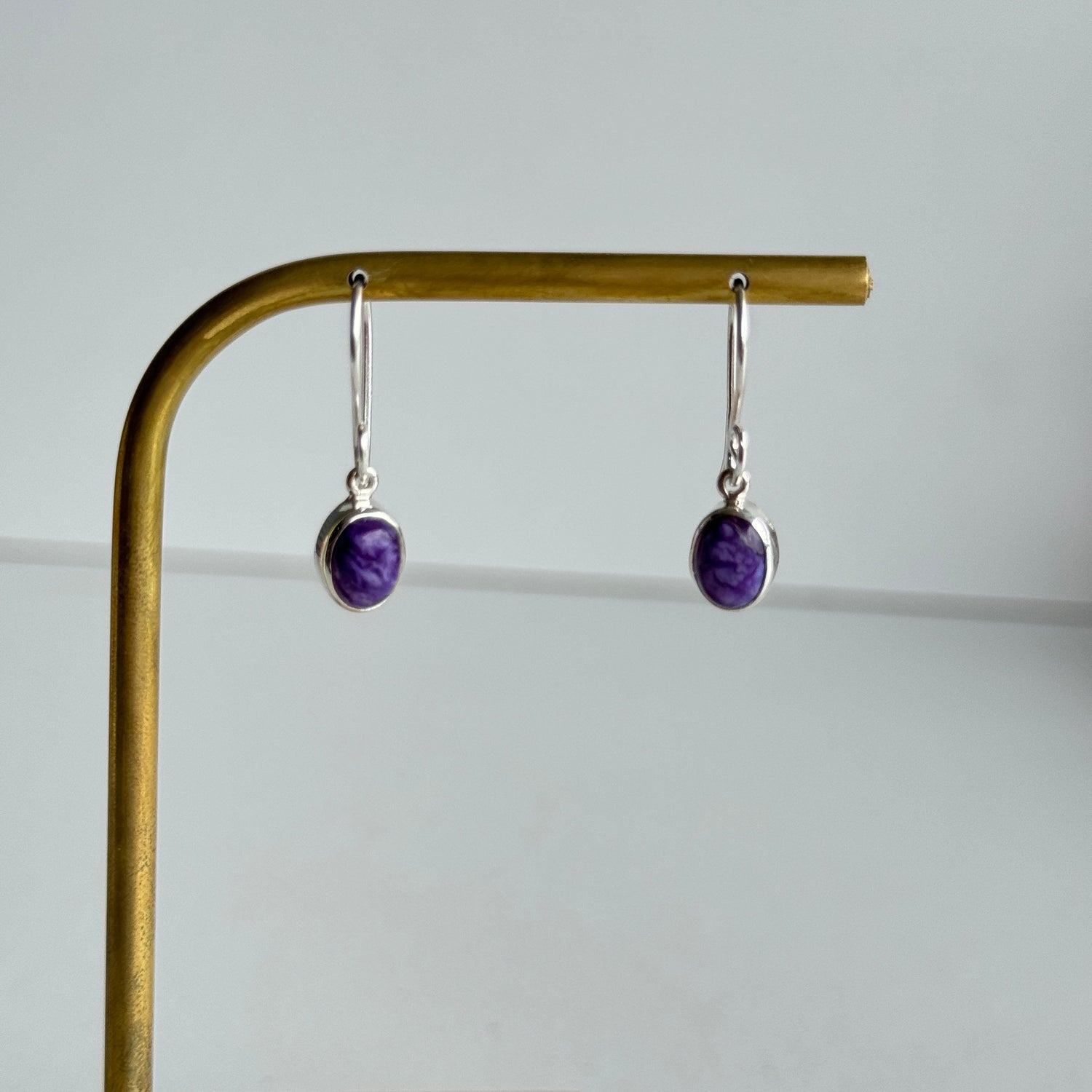 Charoite Oval Earrings 019